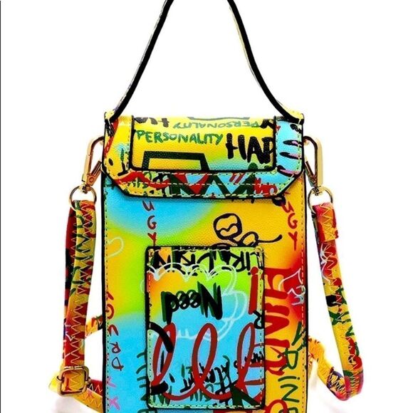 Graffiti Fashion Messenger Crossbody Bag - Picture 4 of 8